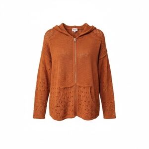 BKE Brown Hooded Cardigan Sweater